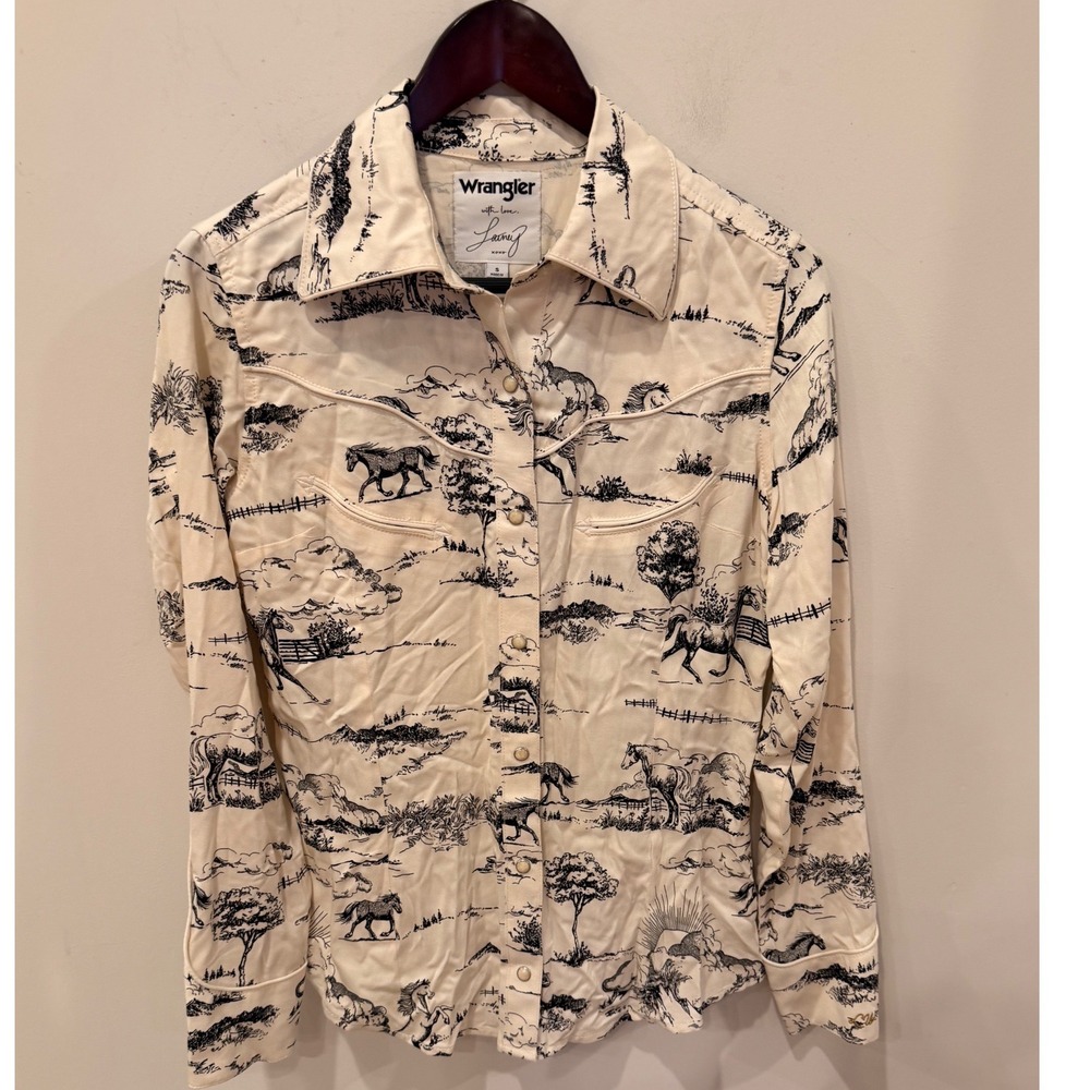Wrangler x Lainey Wilson Country Toile Western Snap Shirt Women S Horse Print
